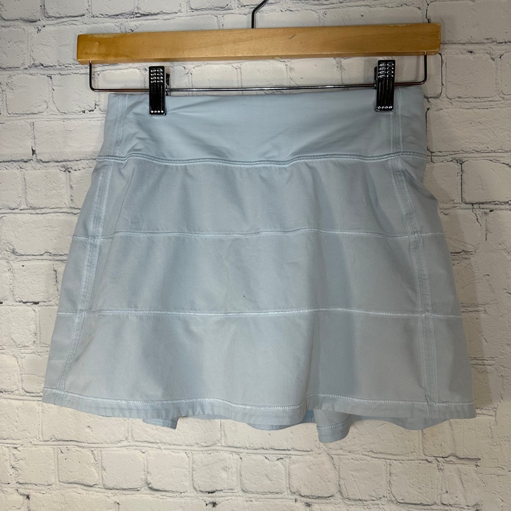 Lululemon Pace Rival Skirt Light Blue Pleated Athletic Skort Size 2 LW8AE0T